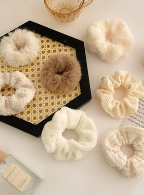 极速Autumn Winterm New Fashion Plush Knit Suit Hair Ring Ela