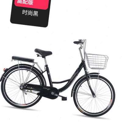 极速新疆实心胎自j行车女士24寸26寸轻便男学生变速淑女单车成