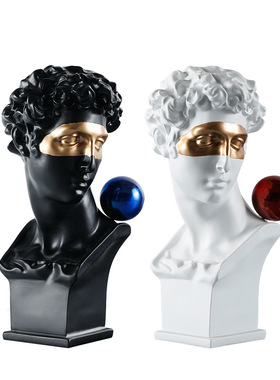 极速样板房d间大卫雕塑摆件玻璃钢工艺品抽象人物客厅家居装饰玄