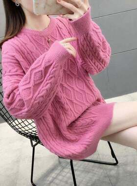 极速Pullover Cable-Knit Sweater Womens LoMose Outer Wear Kn