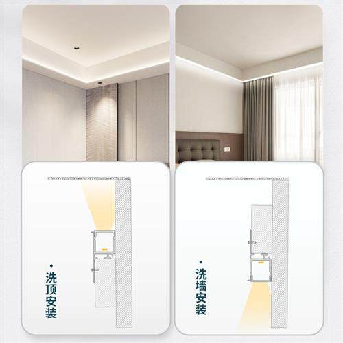 极速双眼皮石膏线灯带单侧铝槽吸顶灯槽气氛灯向上打W光洗顶线性,家装灯饰光源,室内LED灯带,淘宝优惠券,粉丝福利购,淘宝优惠卷