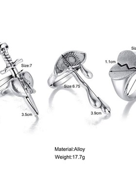 极速Love tears eyes ring wzomens suit 3-pcs set爱心流泪眼睛