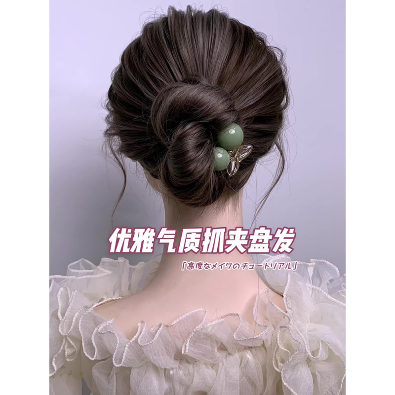 极速圆球网红抓夹女后脑勺简约气质盘发鲨鱼夹半扎V发发卡夹子头