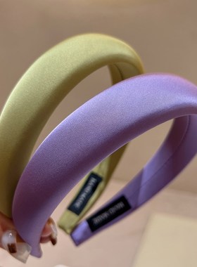 极速今年流行的j发箍复古法式光泽感仿绸缎海绵韩版绿色蓝色韩粉