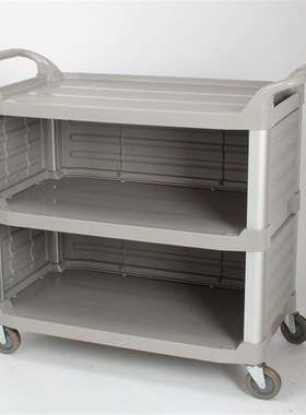 极速南方ScCC-02塑料三层送餐车带门大号商用移动静音餐盘收集车