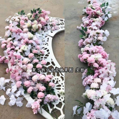 极速新款婚庆背景屏风室外婚礼月亮行圆环铁艺雕刻大X型舞台装饰