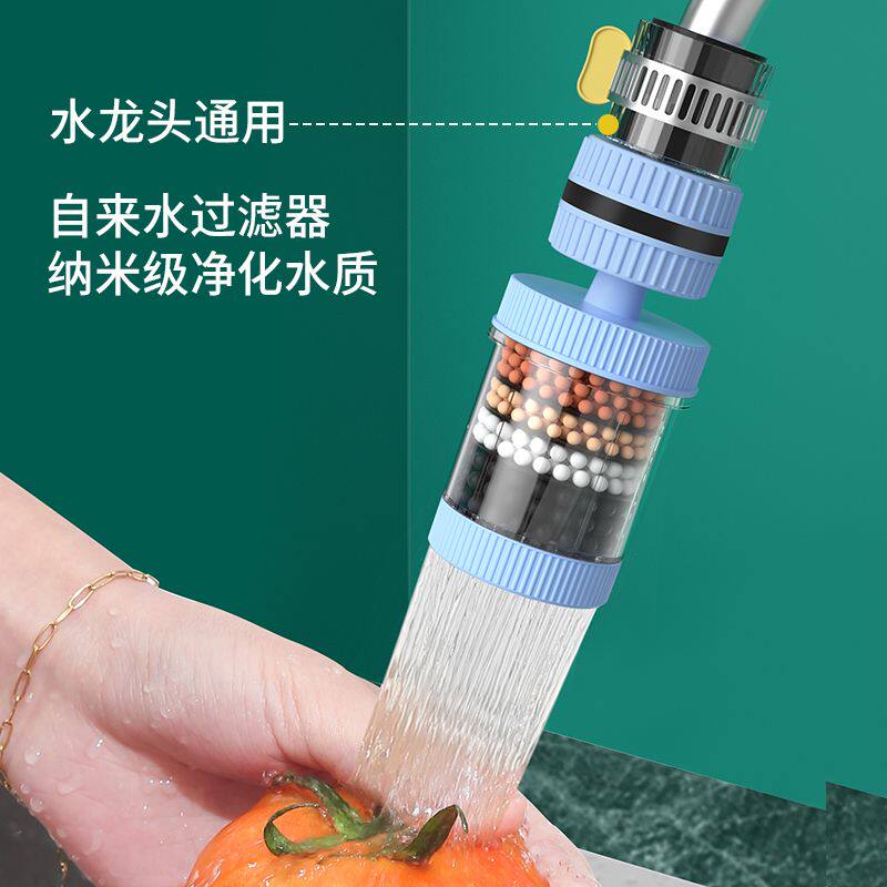 360°万能接口可拆洗水龙头过滤器家用自来水防溅花洒通用净水器