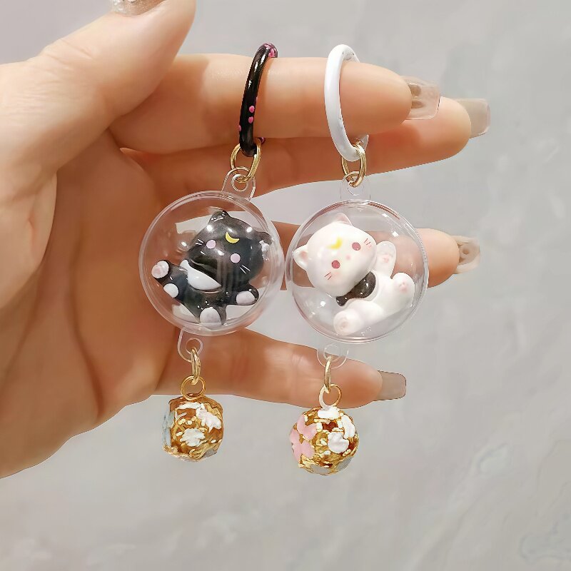 可爱立体铃铛猫咪风铃钥匙扣学生