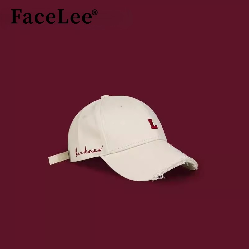 FaceLee日本设计师联名款2025新款鸭舌帽女韩版刺绣字母大脸显脸