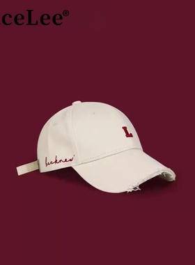 FaceLee日本设计师联名款2025新款鸭舌帽女韩版刺绣字母大脸显脸