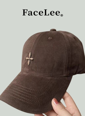 FaceLee日本设计师联名款新款软顶磨毛棉布棒球帽女通用简约时尚