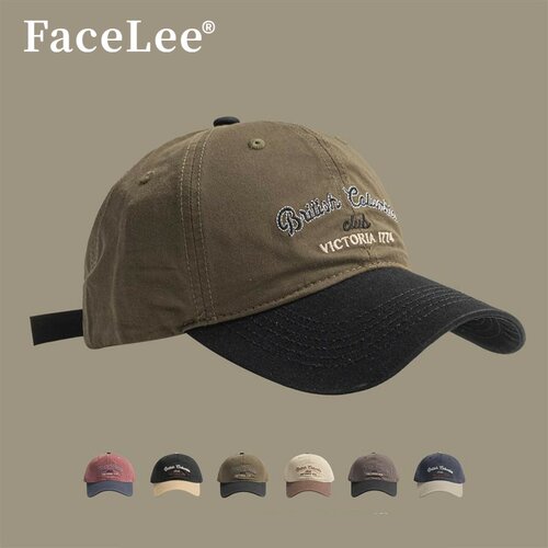 FaceLee日本设计师联名款学院风撞色鸭舌帽子女韩版百搭修饰脸型