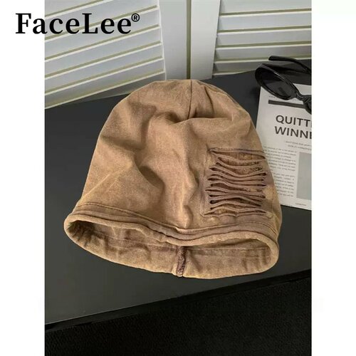FaceLee日本设计师联名款美式复古废土风破洞堆堆帽女夏季薄款透
