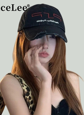 FaceLee日本设计师联名款帽子女新款黑色棒球帽秋冬穿搭显脸小防