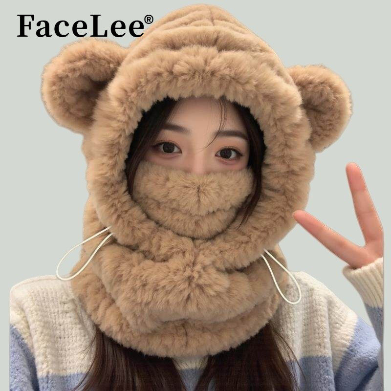 FaceLee日本设计师联名款帽子围巾一体冬骑车围脖2025新款高颜值