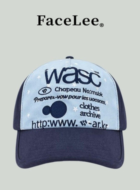FaceLee日本设计师联名款复古字母刺绣wasc棒球帽子男女通用冬季