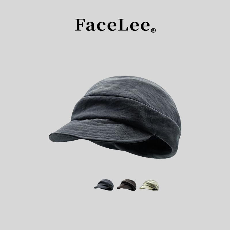 FaceLee日本设计师联名款日系复古报童帽小众原宿风文艺范皱褶鸭