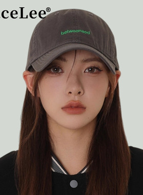 FaceLee日本设计师联名款炭灰色棒球帽女秋冬天软顶休闲四季百搭