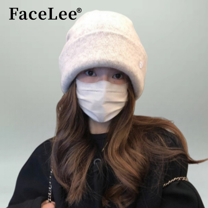 FaceLee日本设计师联名款滑雪冷帽女士秋冬2025新款户外登山毛线