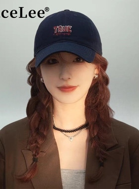 FaceLee日本设计师联名款棒球帽女秋冬字母刺绣水洗棉鸭舌帽显脸