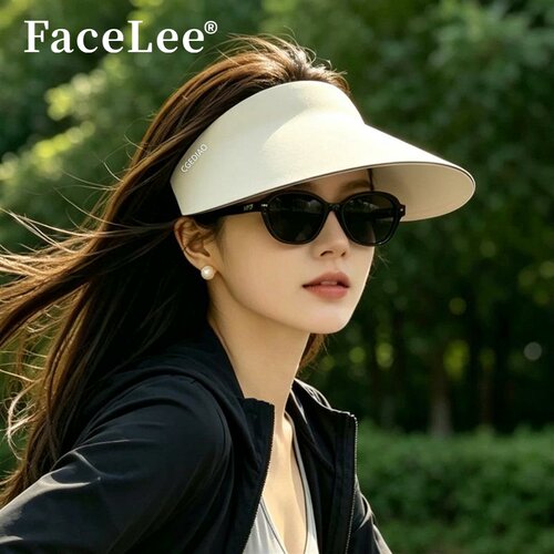 FaceLee日本设计师联名款骑车吹不翻防晒帽女夏季户外防紫外线大
