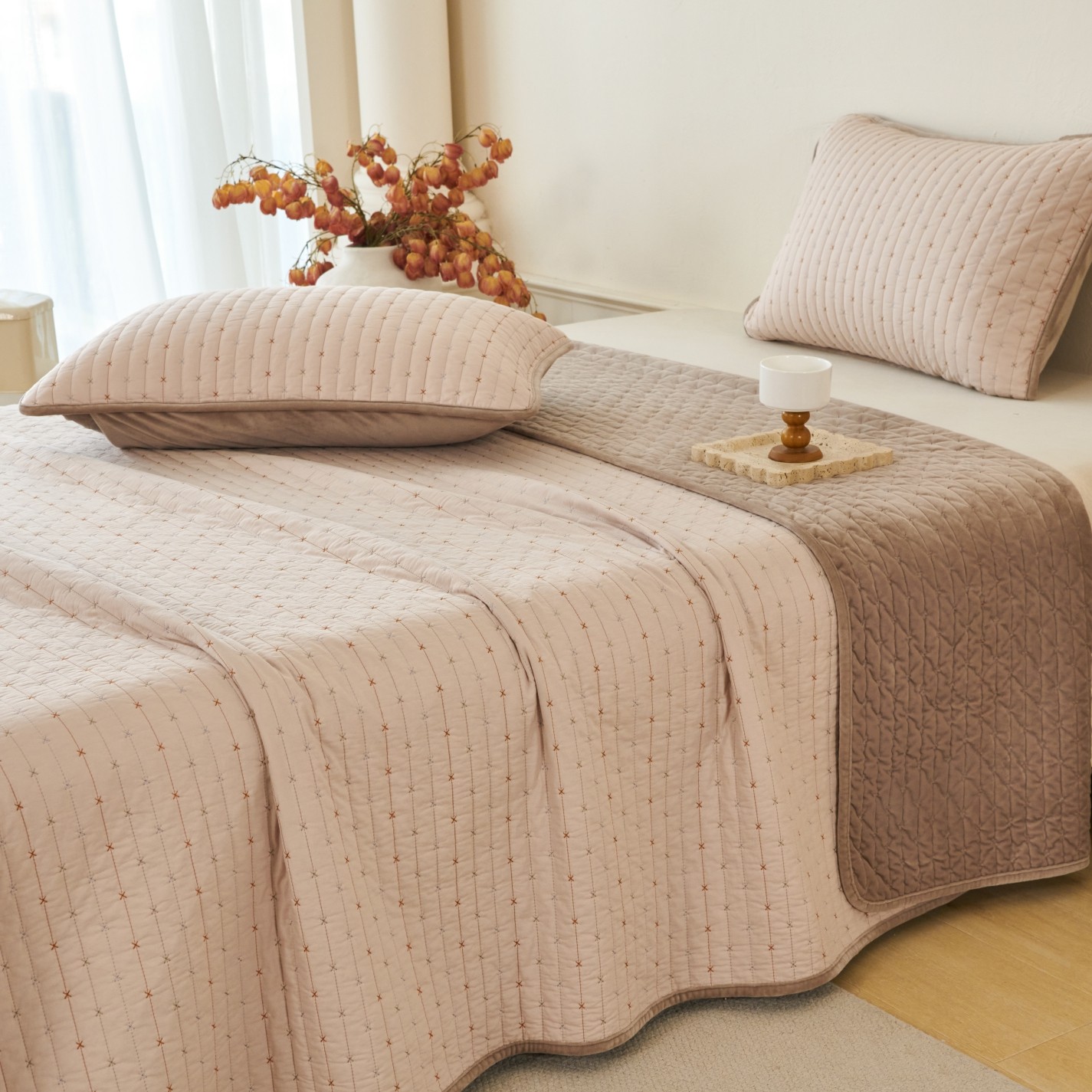 安懒懒 60支全棉高克重宝宝绒刺绣夹棉新疆棉床盖床盖枕套2m加大,床上用品,床盖,淘宝优惠券,粉丝福利购,淘宝优惠卷