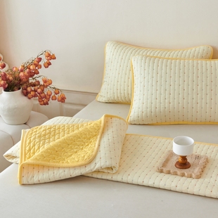 安懒懒 60支全棉高克重宝宝绒刺绣夹棉新疆棉床盖床盖枕套2m加大