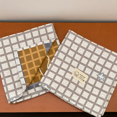 安懒懒 宅寂风日系纯棉纱布枕巾全棉色织提花简约ins轻奢52x75cm