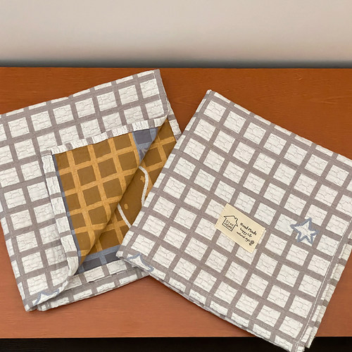 安懒懒 宅寂风日系纯棉纱布枕巾全棉色织提花简约ins轻奢52x75cm