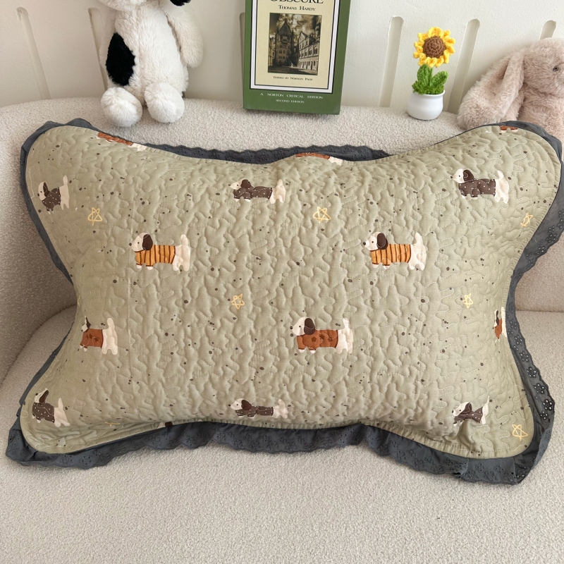 安懒懒大花边韩版可固定枕巾