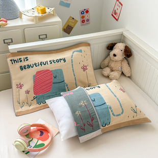 安懒懒 A类婴幼儿全棉纱布枕巾小号枕头巾纯棉垫巾柔软亲40x60cm