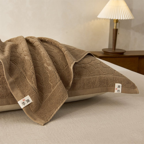 安懒懒全棉老式毛圈枕巾一对