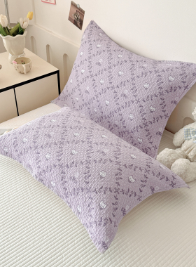 安懒懒 A类纯棉纱布枕巾一对小清新风全棉枕头巾宿舍学生52x73cm