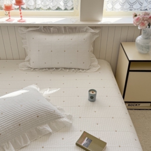 安懒懒 夏被 A类双面60S全棉水洗棉绗缝刺绣床盖三件套可搭配同款