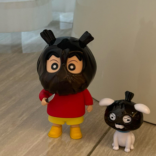 打劫蜡笔小新手办大号摆件车载桌面抢劫小白小偷阿呆公仔盲盒礼物