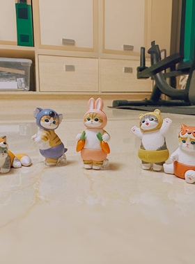 【拾壹】炸虾肉戴头套的鲨鱼猫手办潮玩治愈系摆件可爱小猫咪礼物