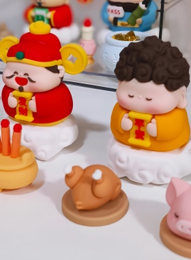 【拾壹】治愈系工位求神居小摆件财神家居平安如来发财神爷