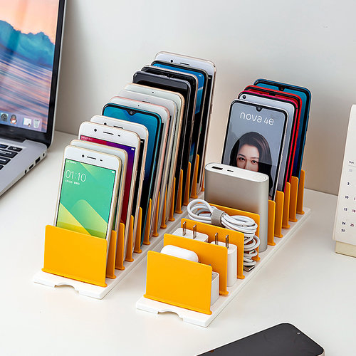 手机收纳盒桌面置物架办公会议手机管理盒多格管理学生手机架