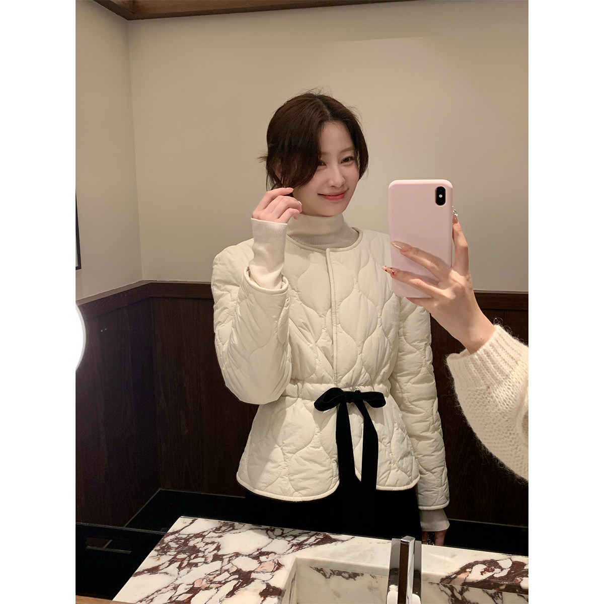 JeJuna炸鸡欧尼 茶白可可 纯棉赫本修身显瘦棉服丝绒伞裙法式套装