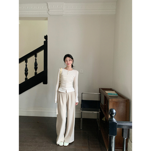 韩女风米色上衣tee显瘦抹胸卡其休闲裤 炸鸡欧尼JeJuna 陶艺手札