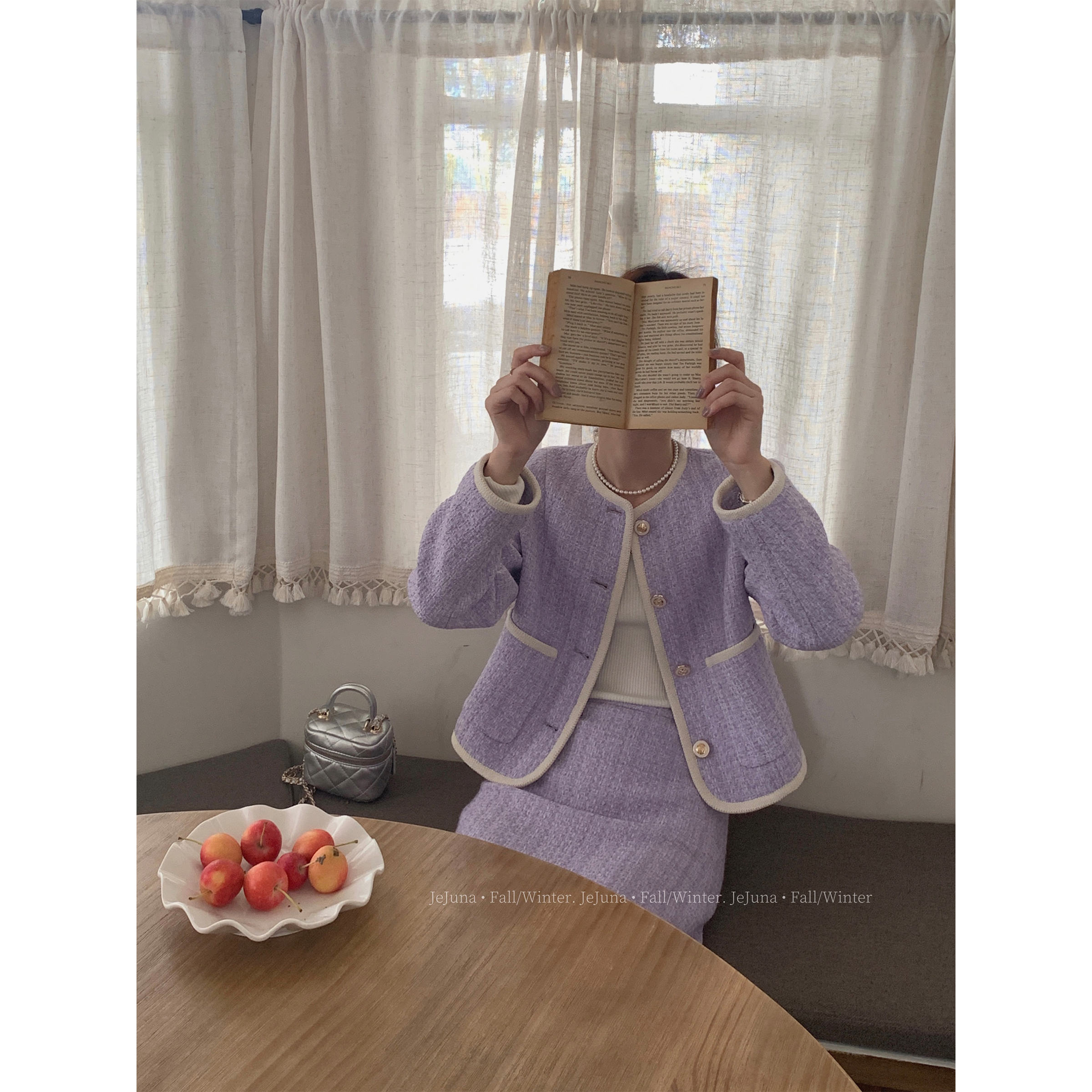JeJuna浅紫色温柔小香外套