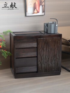 花梨木茶水柜实木茶柜置物架电木茶水台烧水壶一体新中式边柜茶台