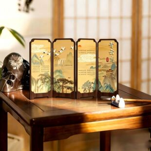 青云志山水屏风桌面摆件玄关柜茶桌家居装饰品中国风客厅摆画礼品