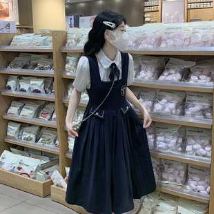 高初中学生背带裙套装夏季2026年新款学院风少女夏装连衣裙两件套