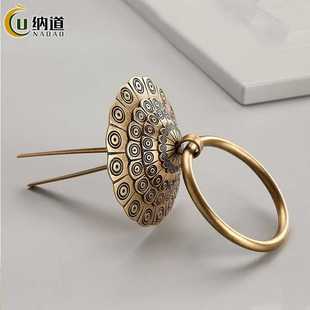 新款直销中式仿古大门拉手木门黄铜门环老式门跋敲门器别墅古铜古