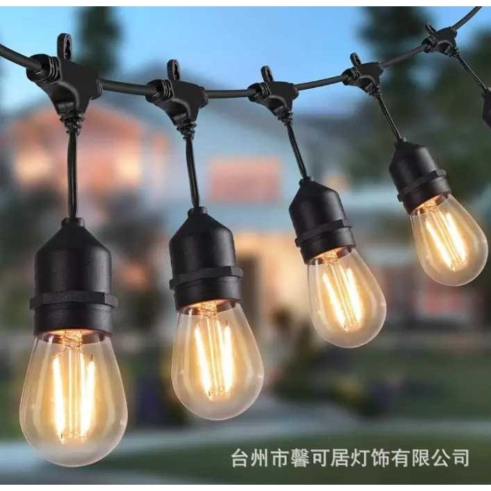 新款直销S14灯串跑马灯户外防水串灯露营灯串氛围灯带庭院聚会防