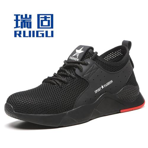 新款直销跨境新款透气网布劳保鞋 防护鞋 达标防砸防刺穿防滑工作