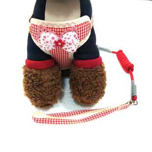 新款直销新款蝴蝶结背心式工字牵引绳 泰迪柯基小中型犬胸背带遛