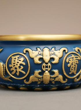 新款直销八福聚宝盆黄铜工厂直发家居客厅摆件工艺品全铜办公室装