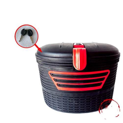 新款直销包邮自行车前置车娄防锈车筐带锁电动车篮子折叠车带盖前